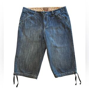 DUCK HEAD CLASSIC Women’s 100%  Cotton Blue Denim Drawstring Bermuda Shorts 12